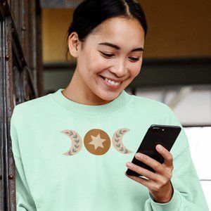 NEW Triple Goddess Hecate Moon Phase Cropped Sweatshirt